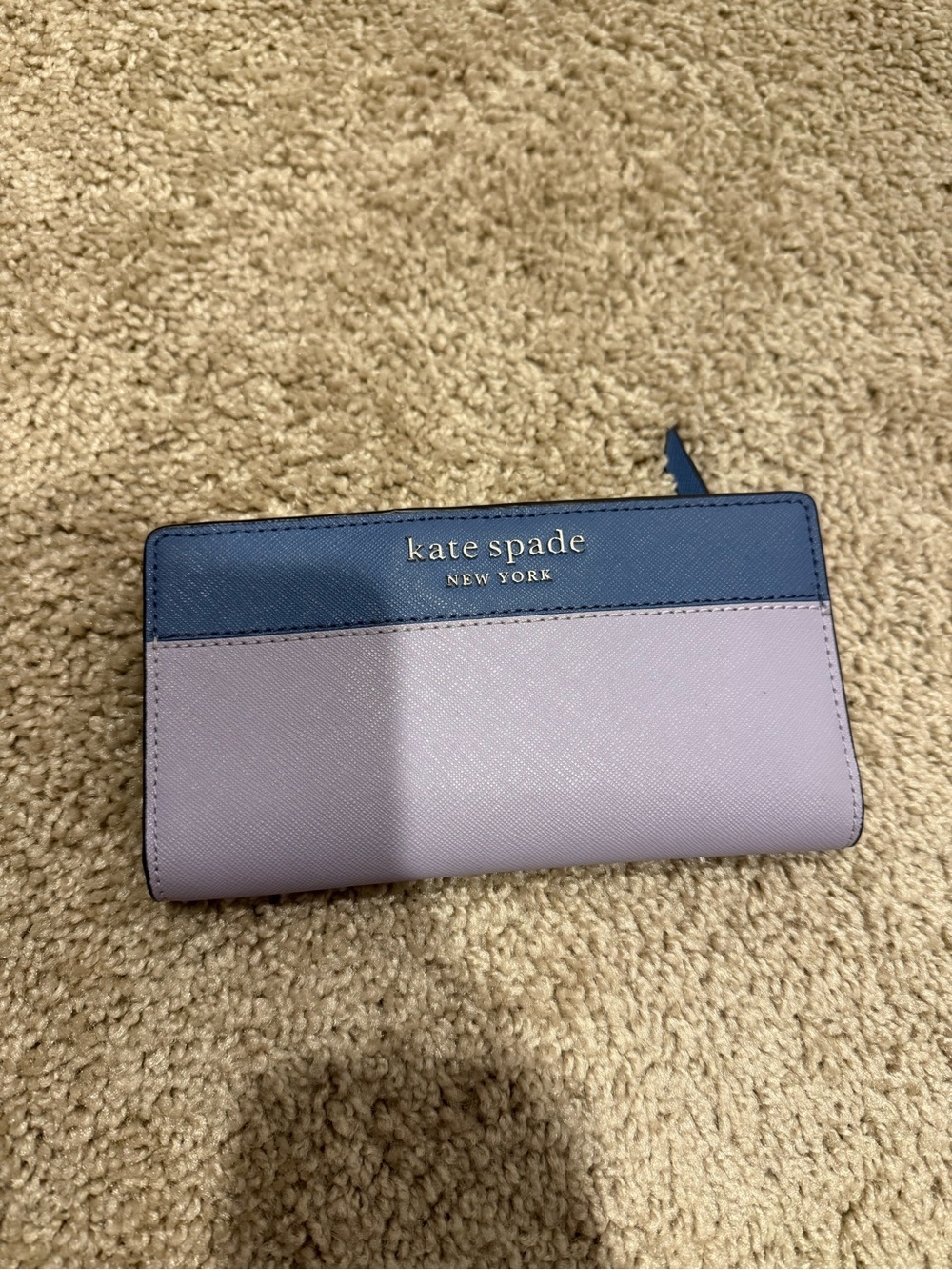 kate spade Two-Tone Lavender and Navy Zip Wallet